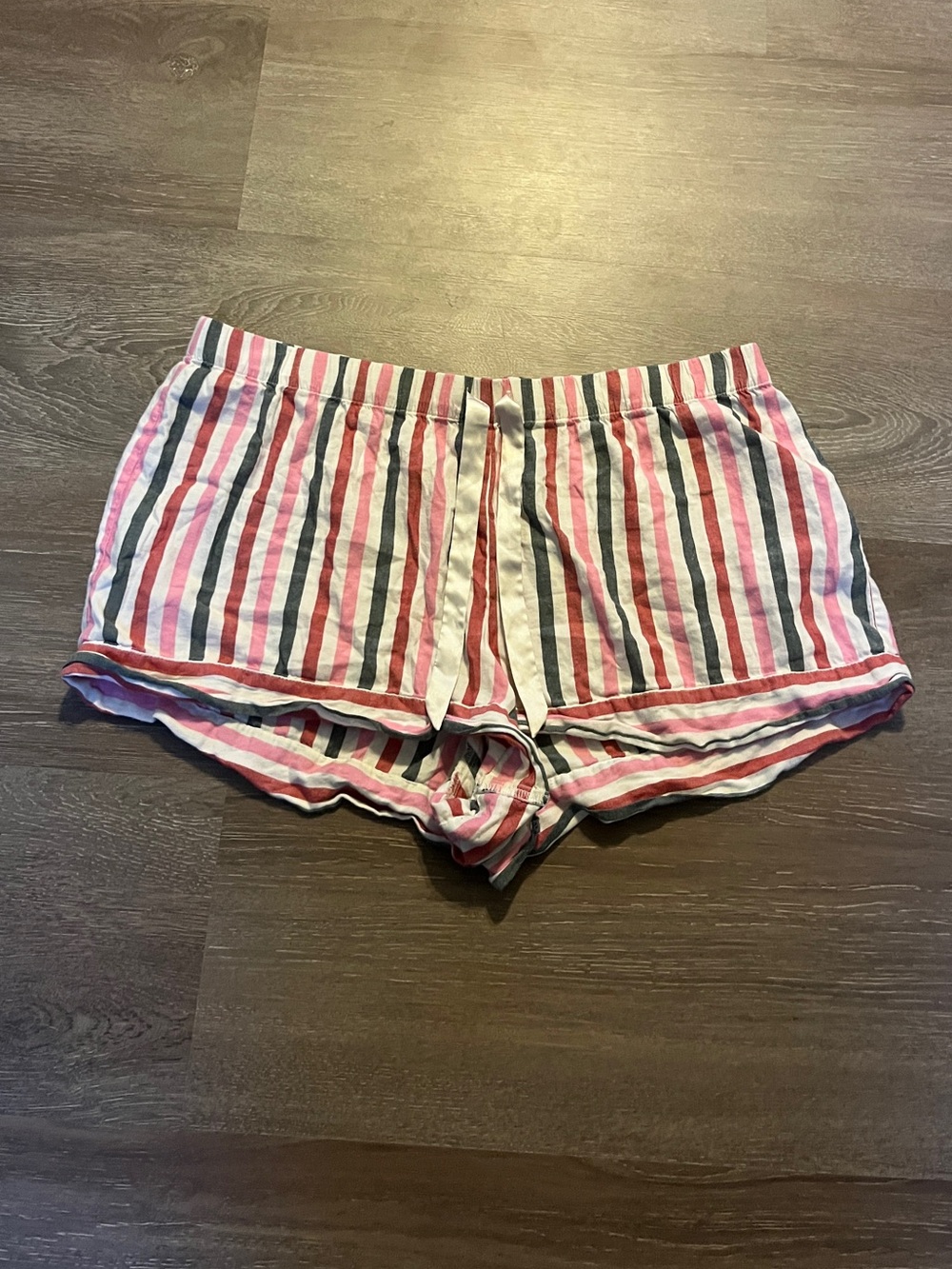 Victoria's Secret Red, Pink, White & Black Striped Lounge Shorts